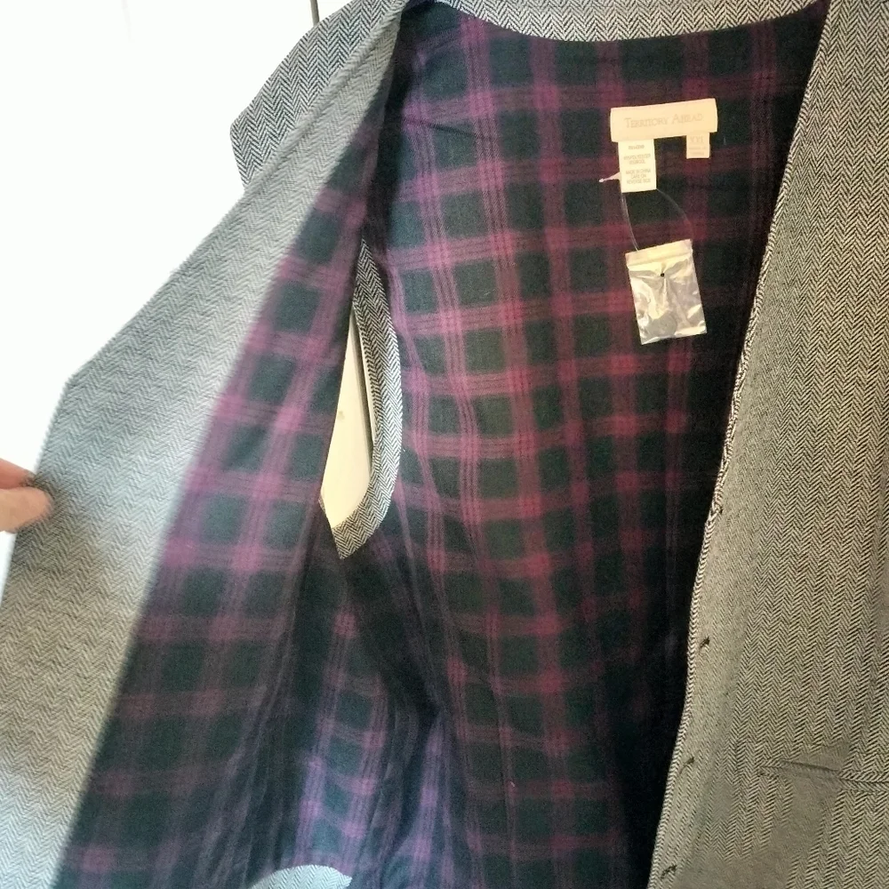 NWOT Territory Ahead Plaid Wool Blend Blazer